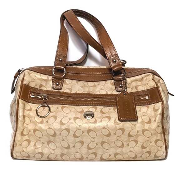 Coach Signature Chelsea Cream Tan Satchel Bag - Picture 1 of 16